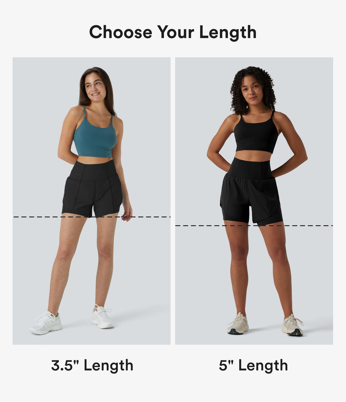 Breezeful™ Short 8,8cm Yoga Séchage Rapide 2 en 1 Taille Super Haute Ourlet Courbé Poches Latérales