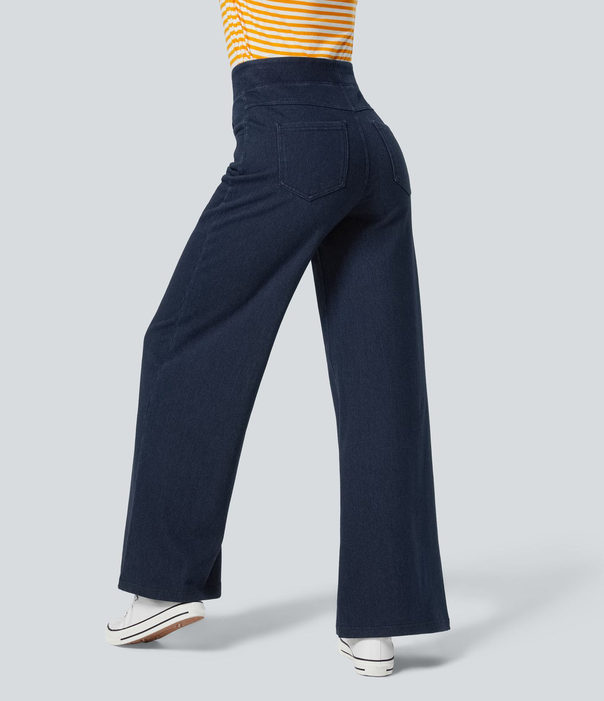 Halara Flex™ Denim Heat Jean large casual taille haute avec poches