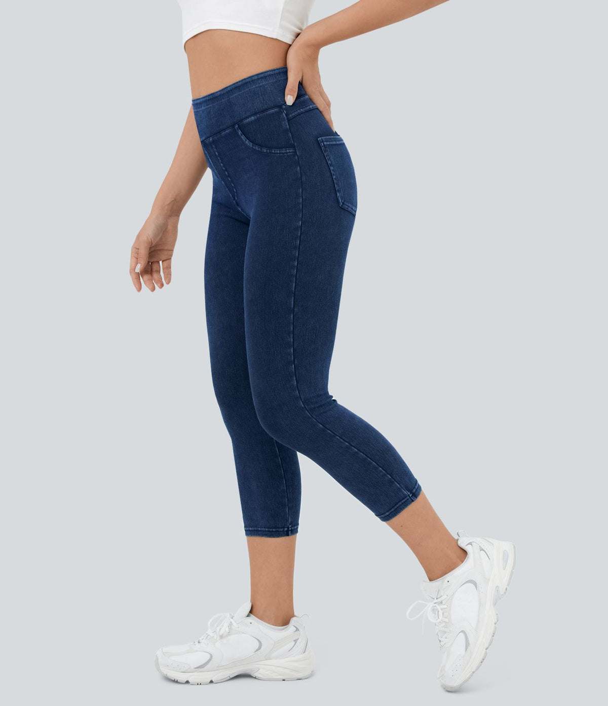 Halara Flex™ Jegging Capri Taille Haute Extensible Poche Latérale Arrière