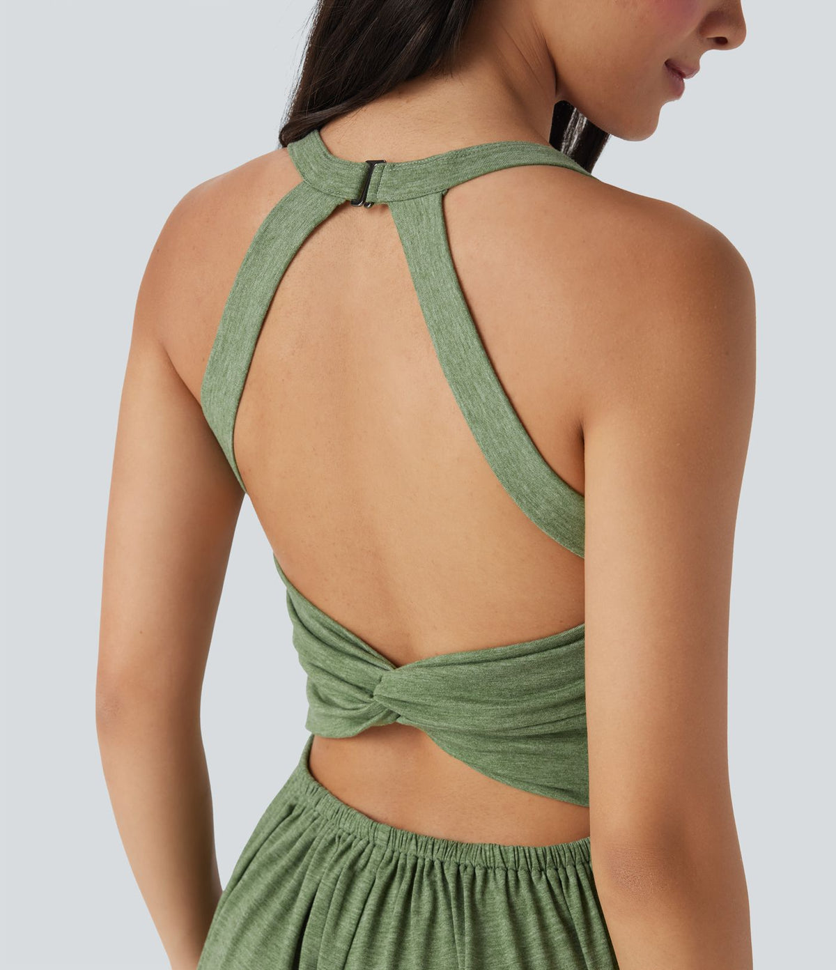 Combinaison sarouel décontractée dos nu torsadé avec brassière intégrée et poches - Édition Easy Peasy