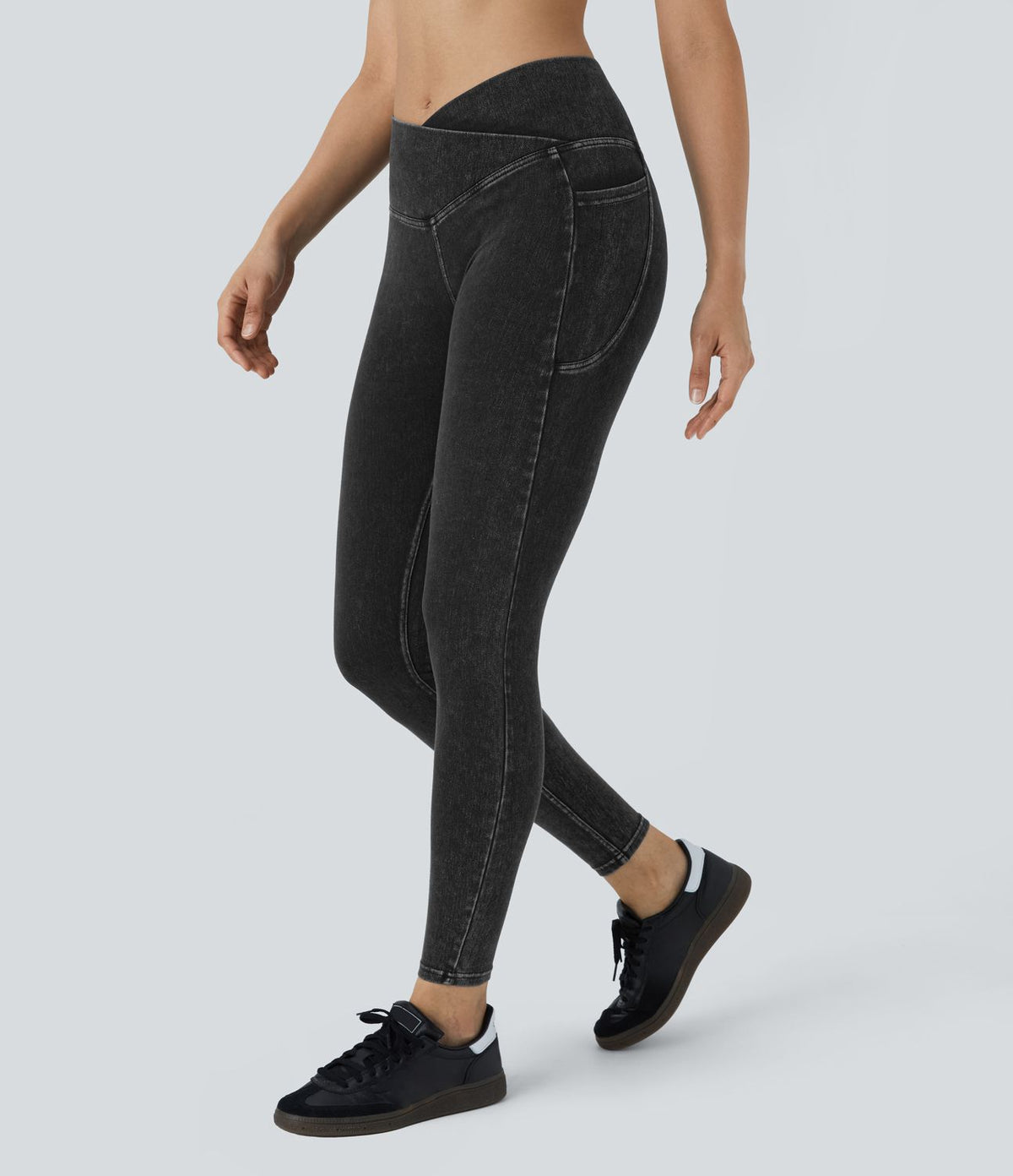Halara Flex™ Jegging Travail Tricoté Extensible Lavé Poche Latérale Croisée