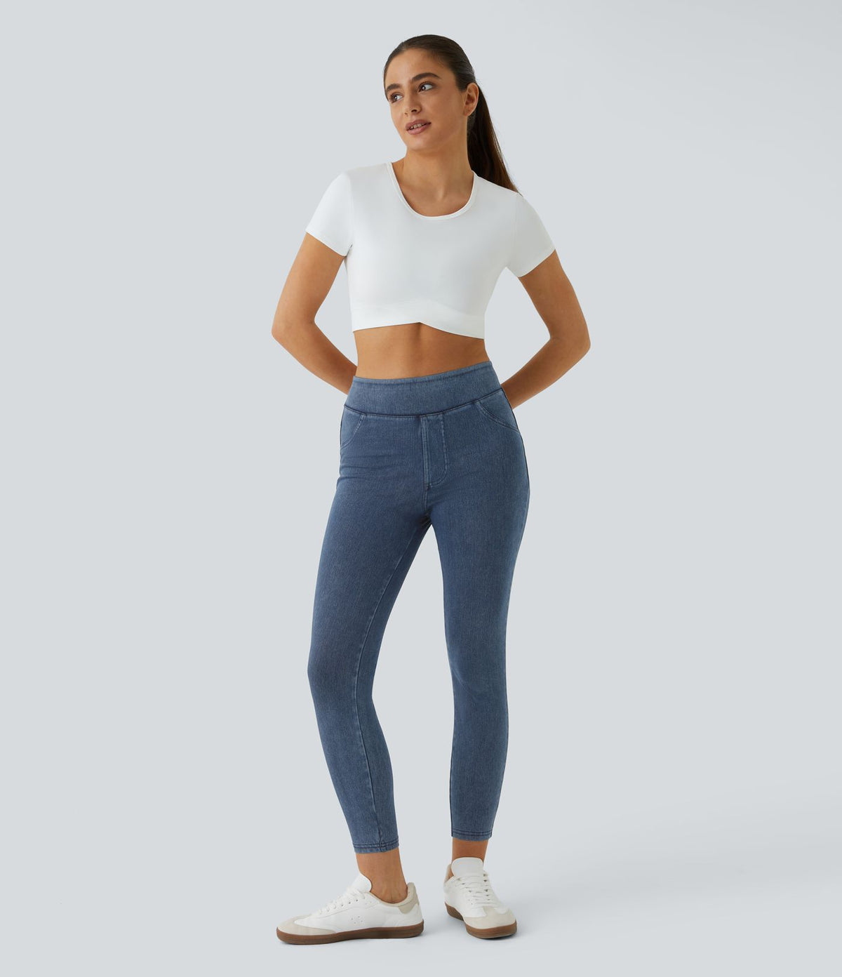 Halara Flex™ Jegging Casual Taille Haute Tricot Extensible Poche Latérale Arrière