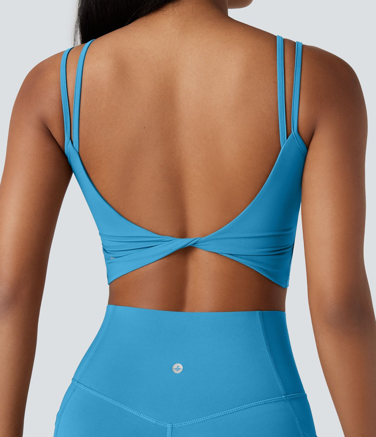 Débardeur yoga court Halara UltraSculpt™ double bretelles torsadé dos nu