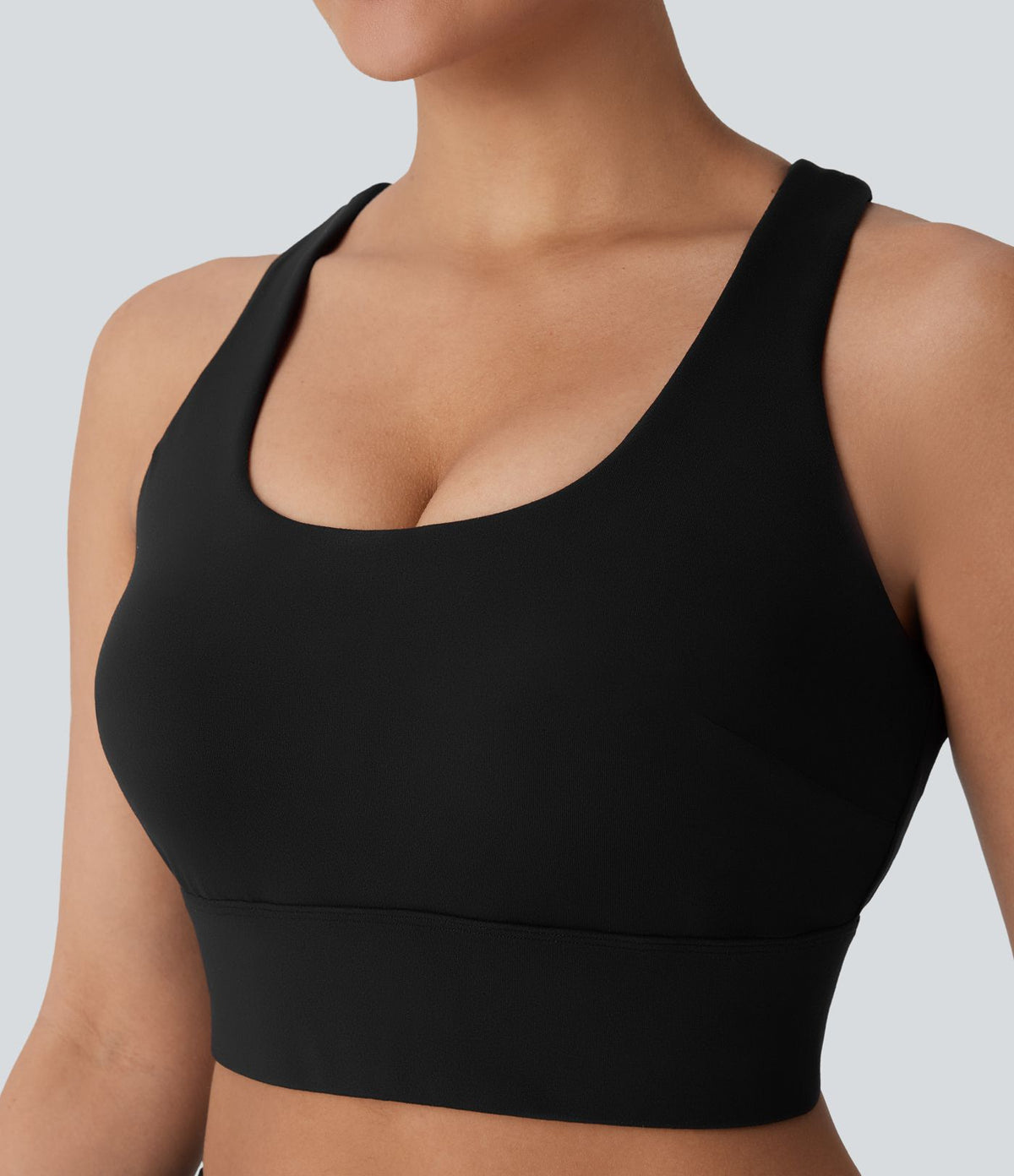 Brassière de sport course col U maintien moyen crochet ajustable E-G