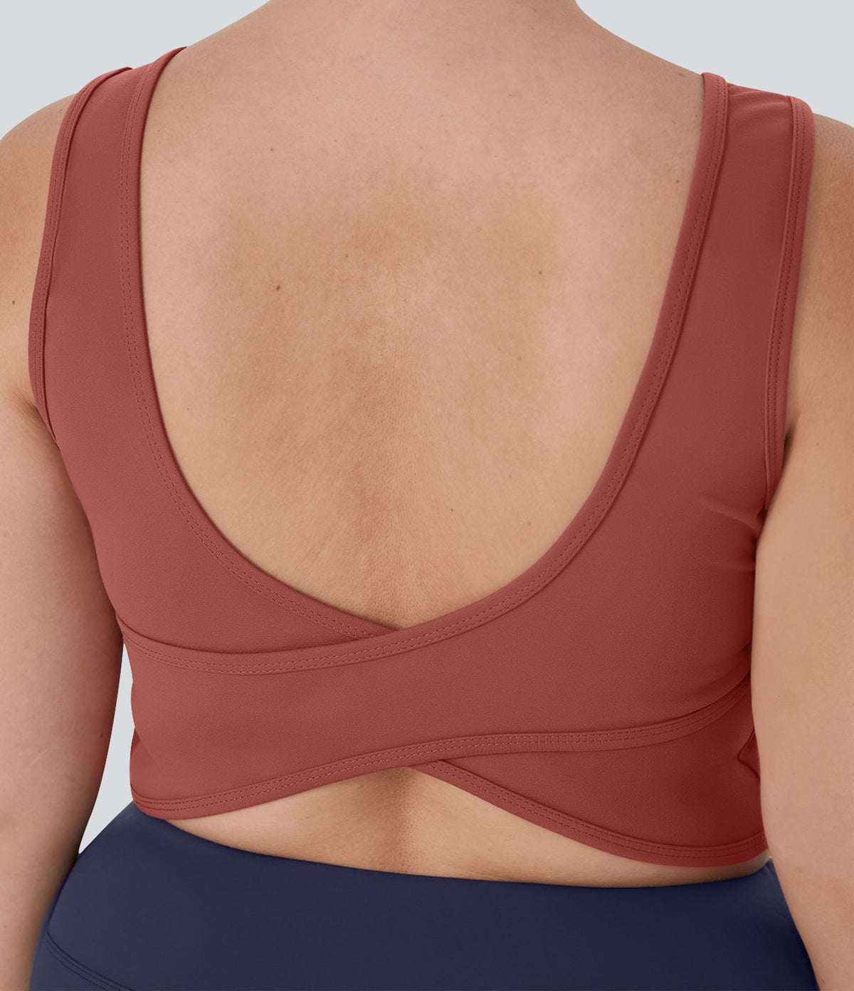 Débardeur Danse Barre Ballet Grande Taille à Encolure U Dos Nu et Croisé