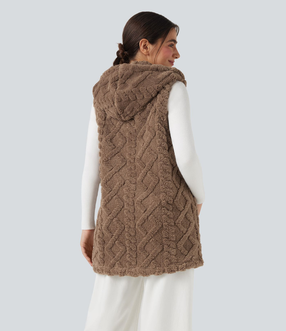 Gilet sherpa à capuche