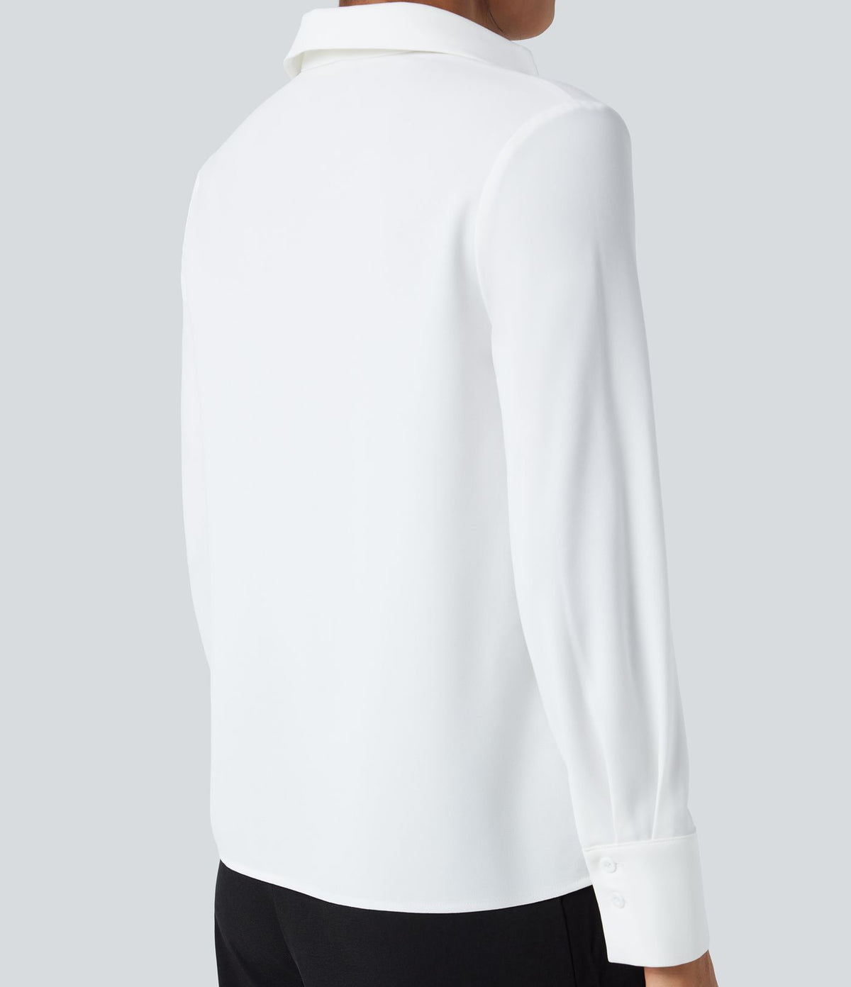 Chemise de travail en mousseline col V manches longues