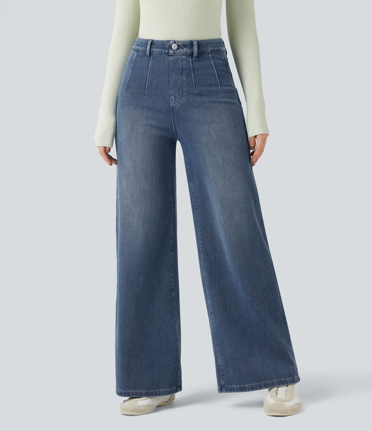 Halara Flex™ Jean large décontracté taille haute gainant avec poches
