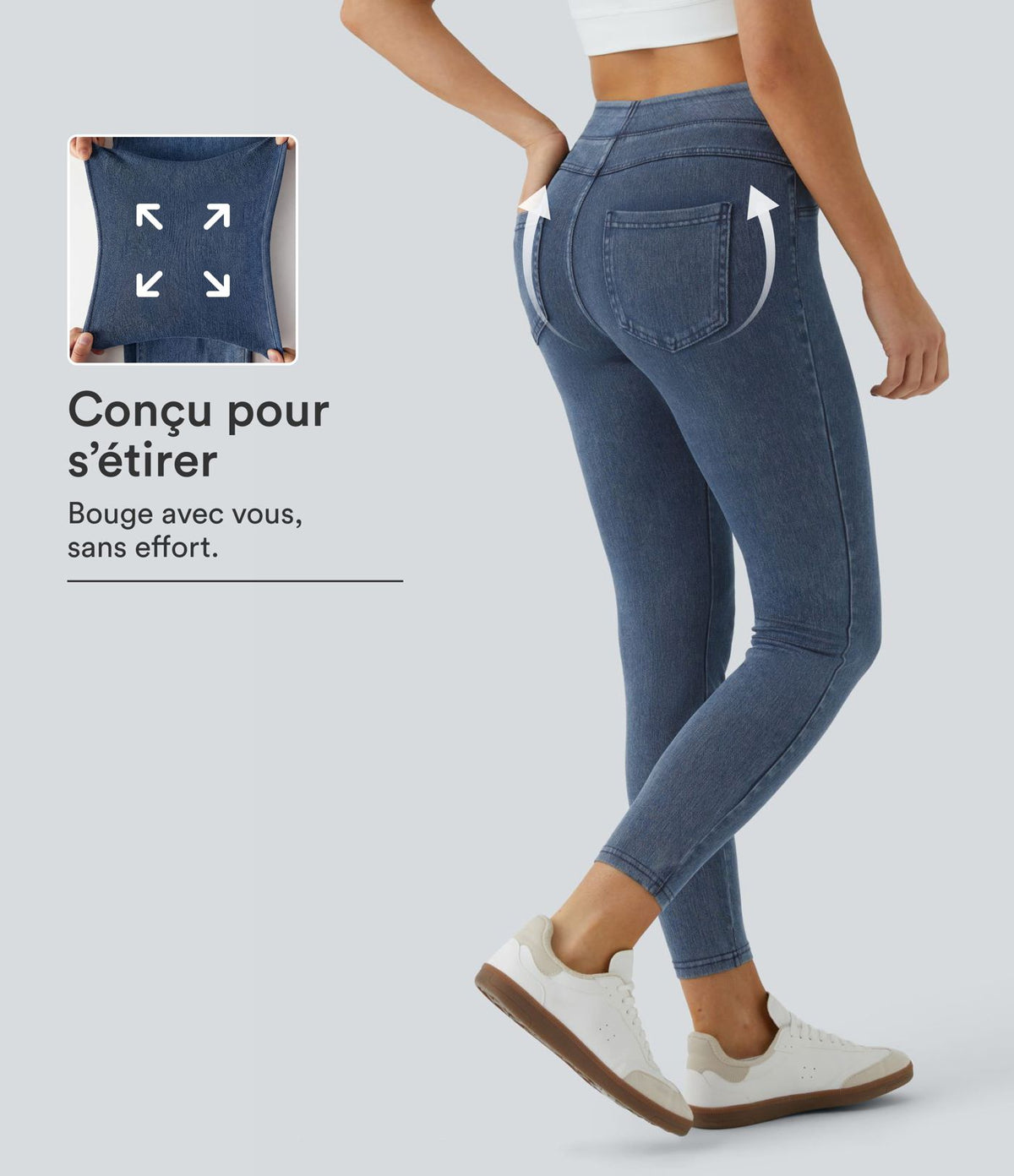 Halara Flex™ Jegging Casual Taille Haute Tricot Extensible Poche Latérale Arrière