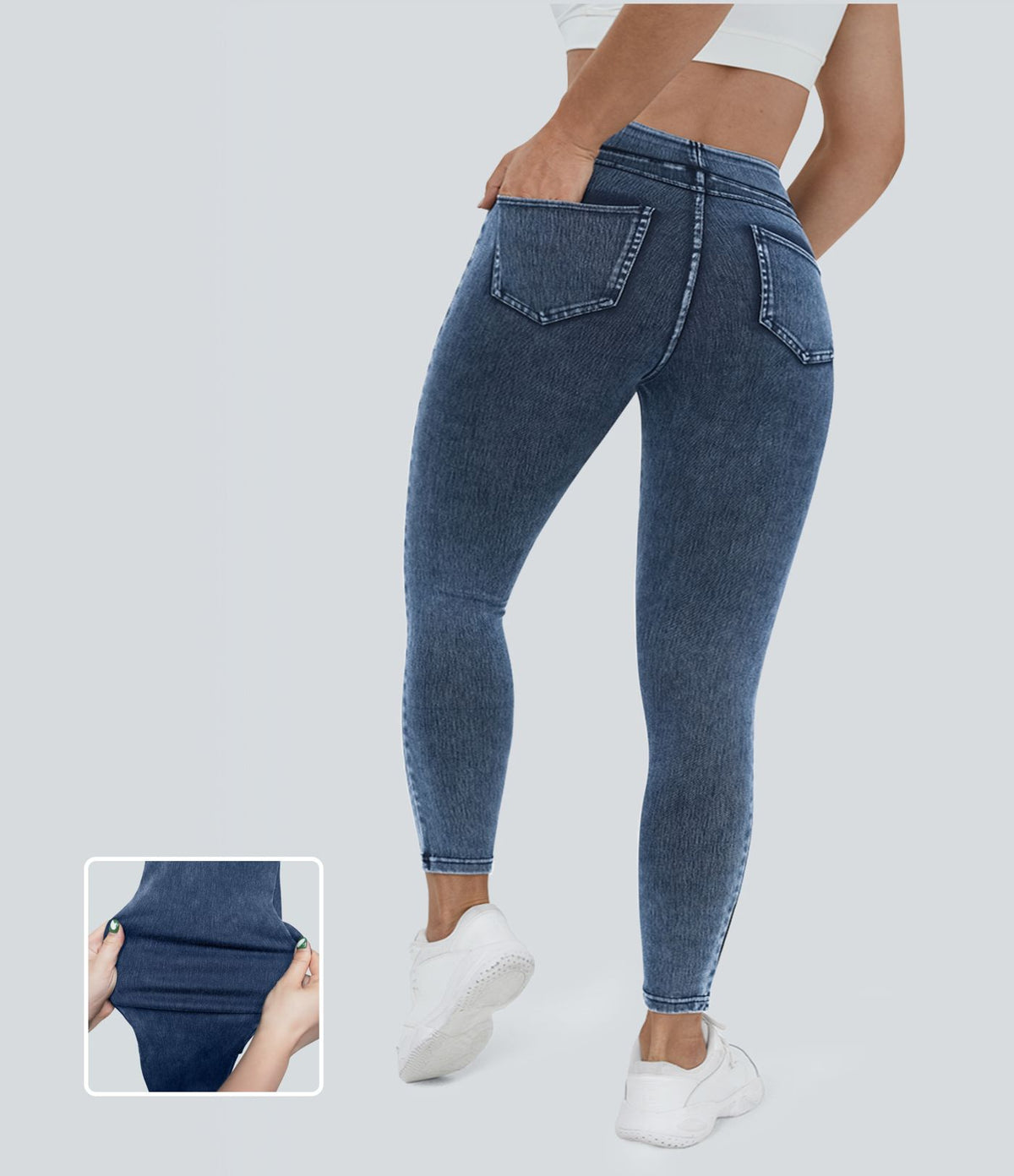 Halara Flex™ Jegging Casual Taille Haute Tricot Extensible Poche Latérale Arrière Grande Taille