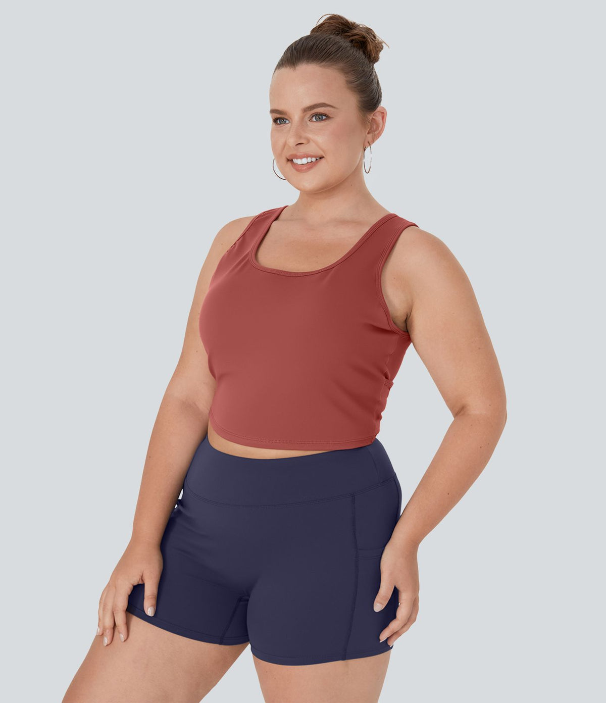 Débardeur Danse Barre Ballet Grande Taille à Encolure U Dos Nu et Croisé