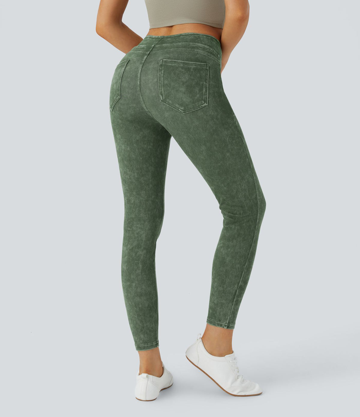 Halara Flex™ Jegging Casual Tricot Extensible Coloré Taille Haute Poches Arrière Latérales