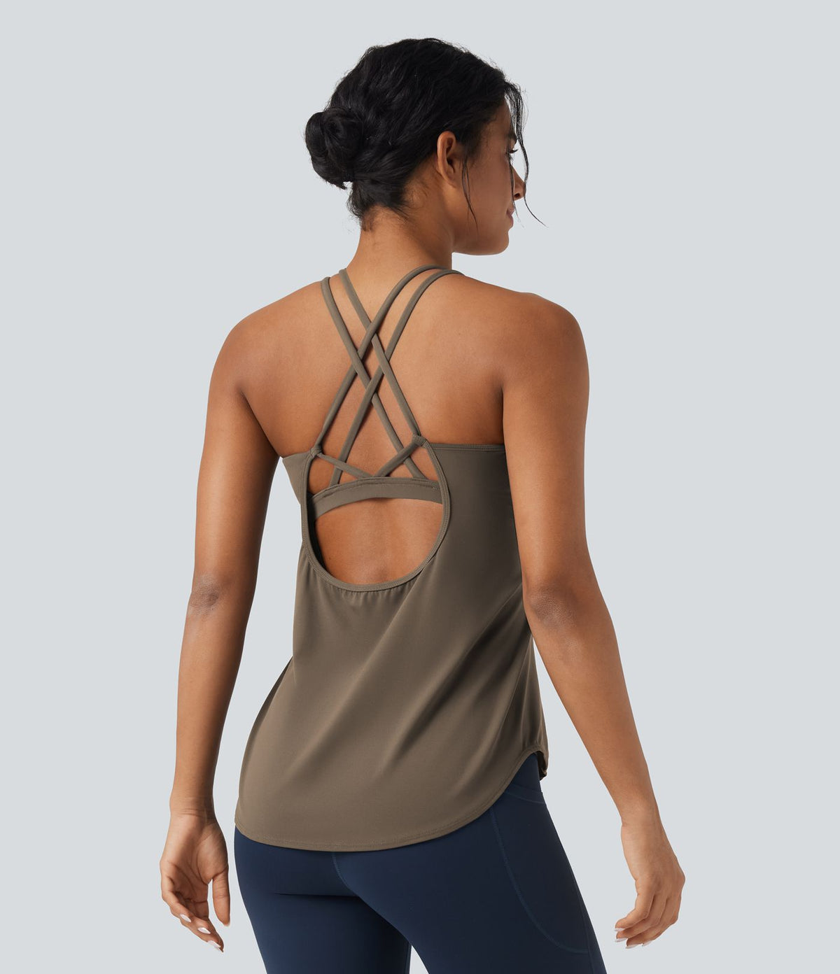 Débardeur running Halara UltraSculpt™ col rond dos croisé bonnets E-G