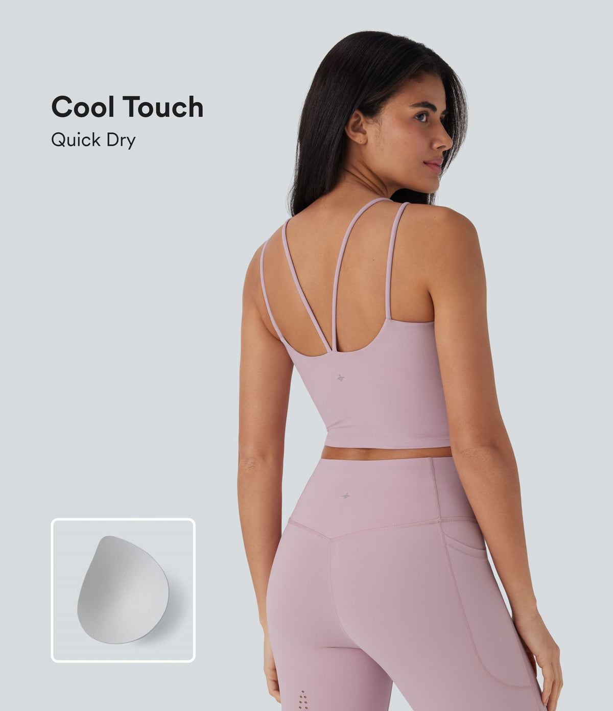 Débardeur de yoga court Halara UltraSculpt™ Cool dos nu à séchage rapide - UPF50+
