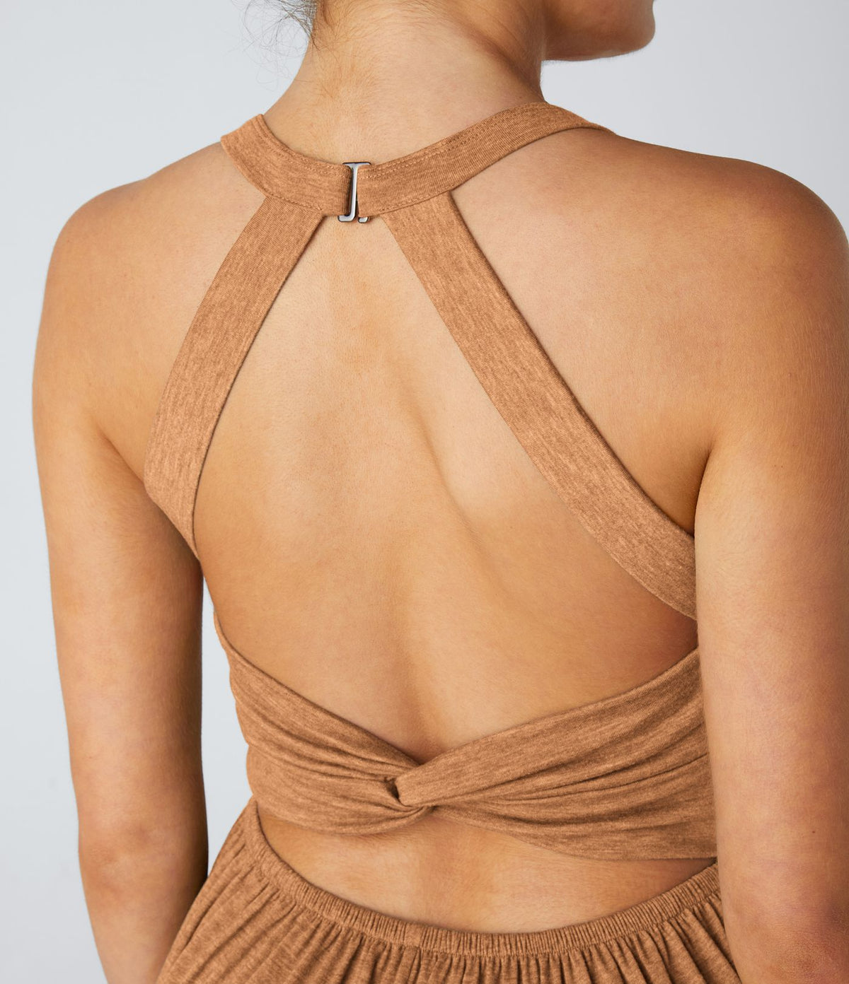 Combinaison Décontractée Dos Nu Col en U Torsadé Poches Latérales Plissées Style Sarouel - Édition Easy Peasy