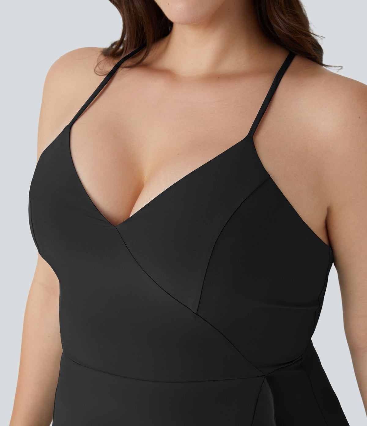 Breezeful ™ Robe Casual Grande Taille Maxi à Dos Nu Croisillons Lacés Fermeture Éclair Latérale Volants et Ourlet Fendu à Séchage Rapide