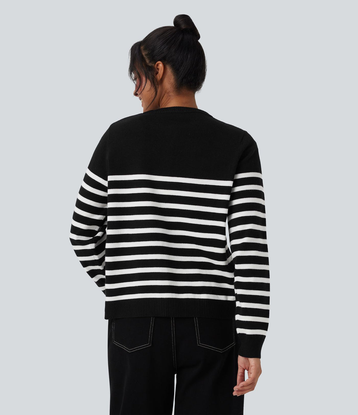Cardigan de travail rayé color block