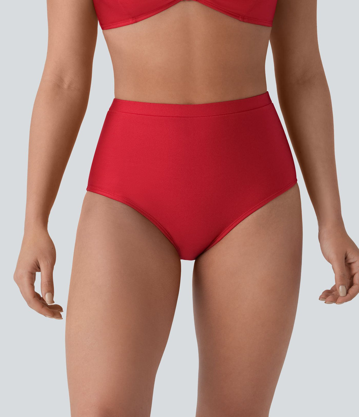 Bas de maillot de bain bikini taille haute gainant avec brillance