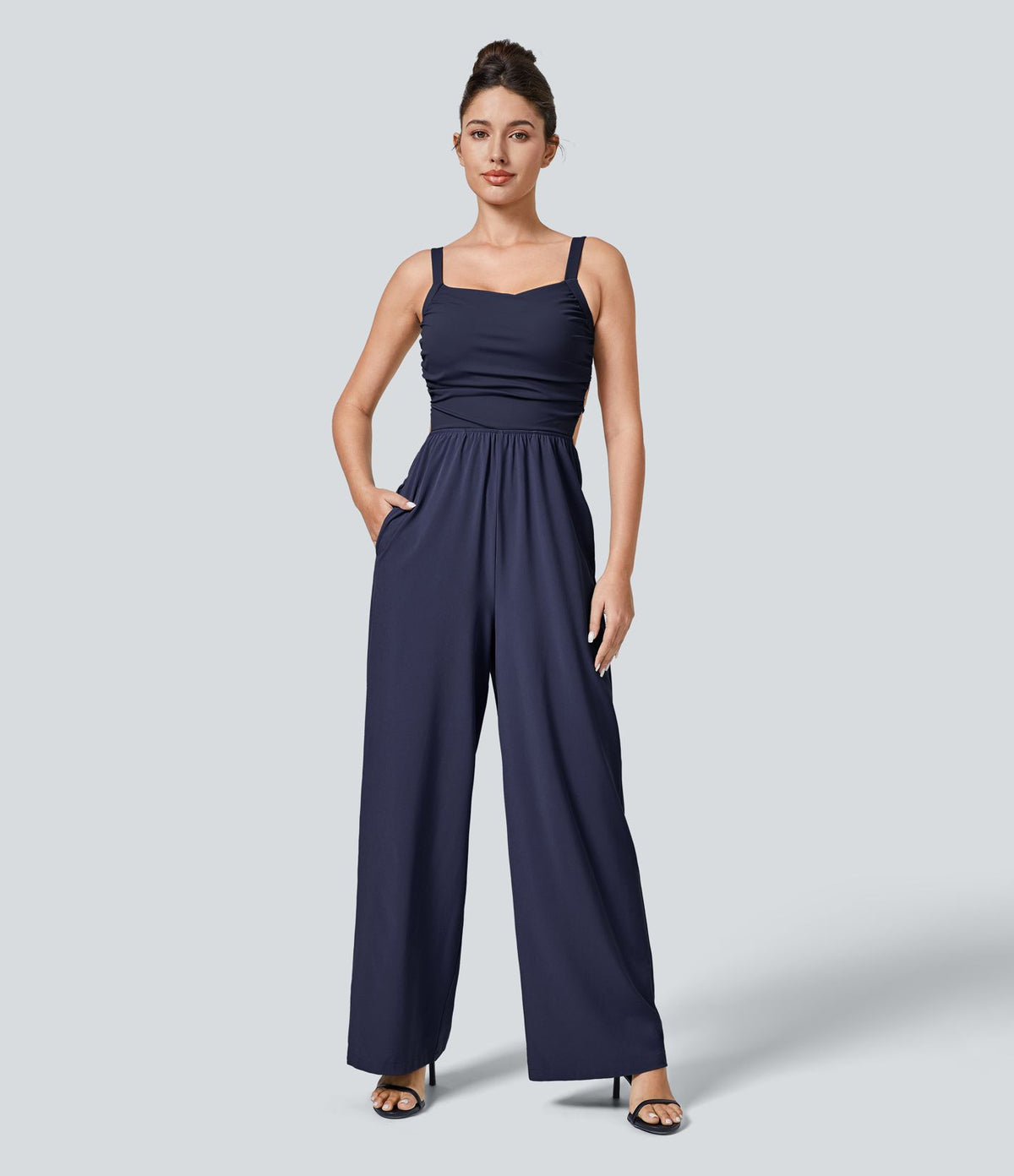 Breezeful™ Combinaison Casual Dos Nu Croisé avec Lacets et Poches Latérales à Séchage Rapide