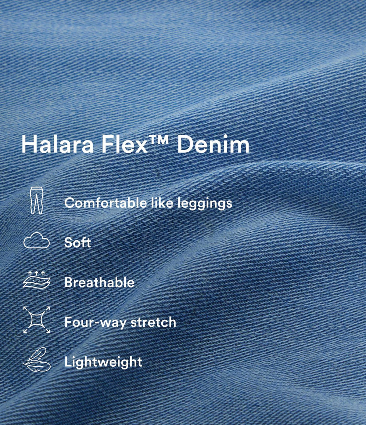 Halara Flex™ Jean Large Casual Taille Haute Poches Multiples Tricot Extensible Délavé