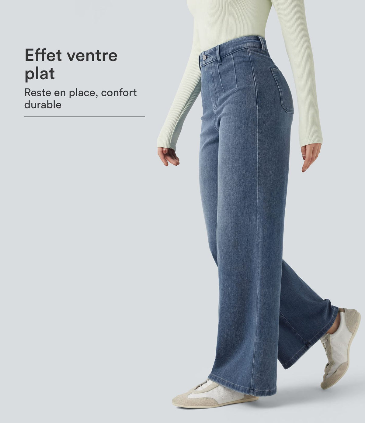 Halara Flex™ Jean large décontracté taille haute gainant avec poches