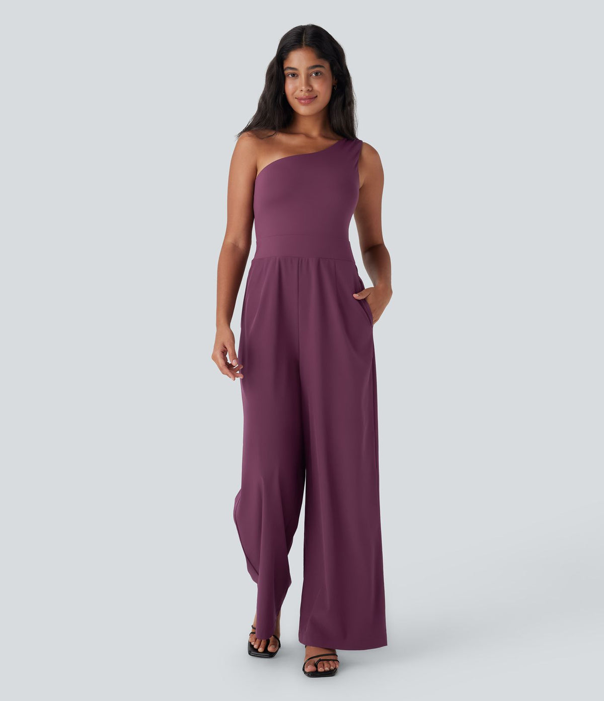 Combinaison de soirée Breezeful™ asymétrique dos nu séchage rapide avec poches latérales