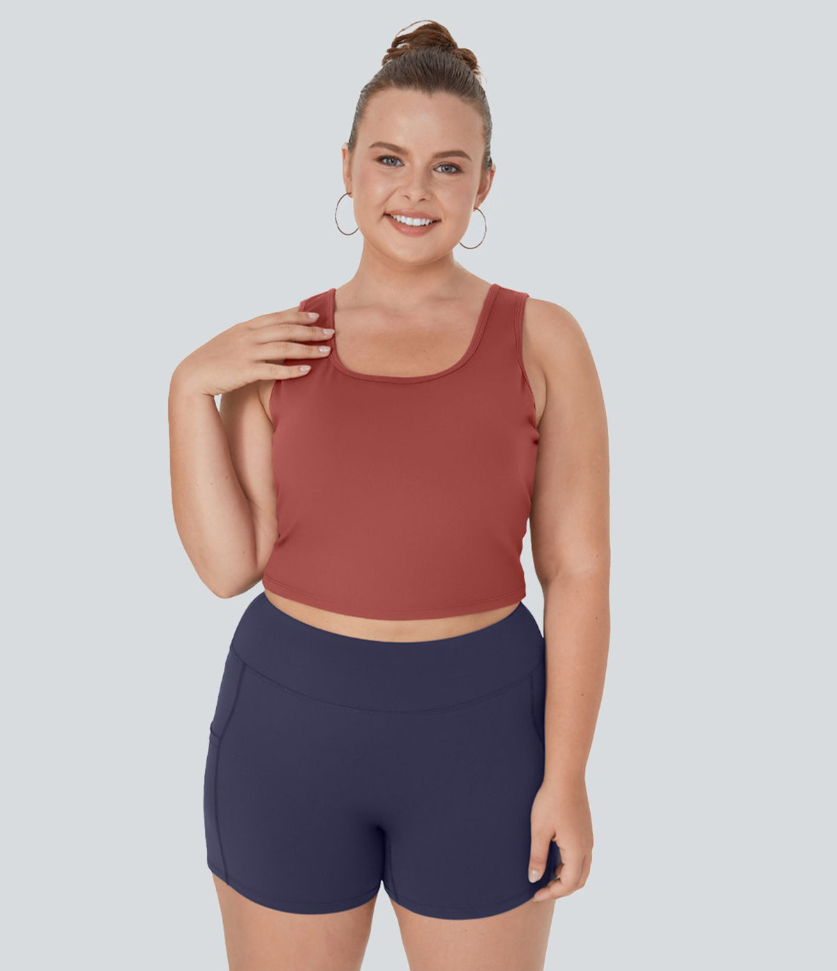 Débardeur Danse Barre Ballet Grande Taille à Encolure U Dos Nu et Croisé