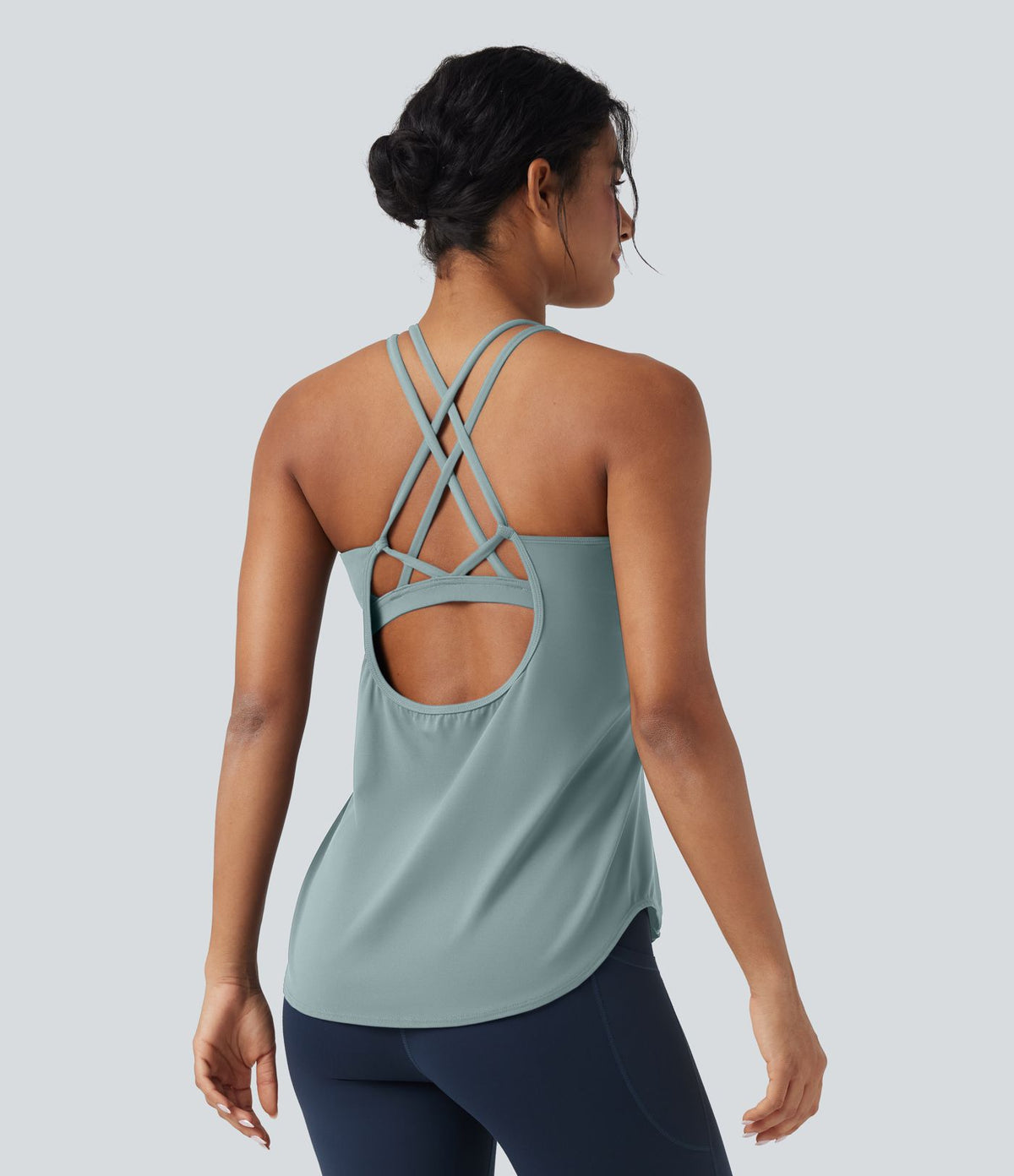 Débardeur running Halara UltraSculpt™ col rond dos croisé bonnets E-G