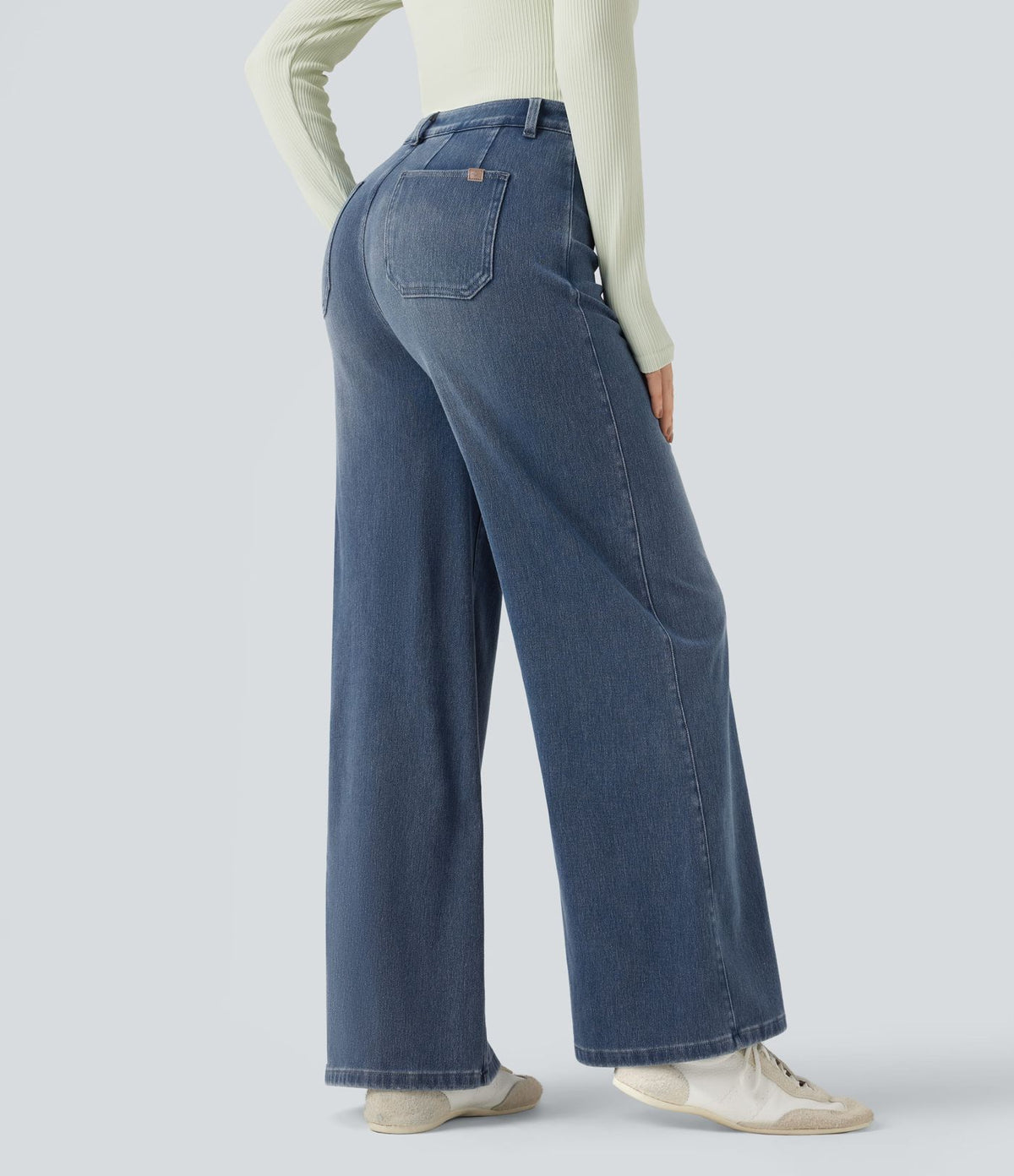 Halara Flex™ Jean large décontracté taille haute gainant avec poches
