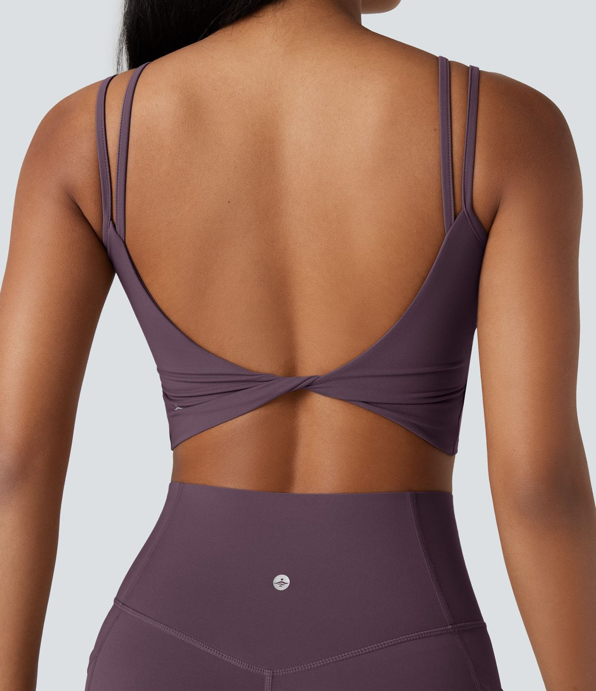Débardeur yoga court Halara UltraSculpt™ double bretelles torsadé dos nu