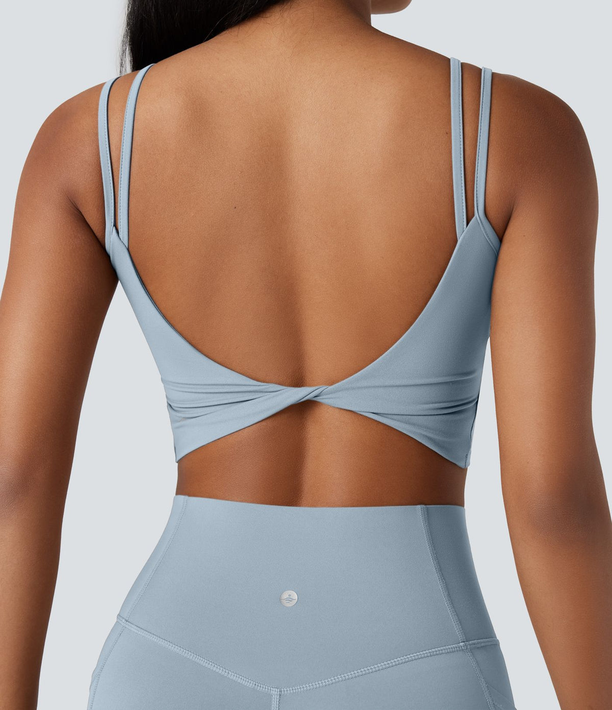 Débardeur yoga court Halara UltraSculpt™ double bretelles torsadé dos nu