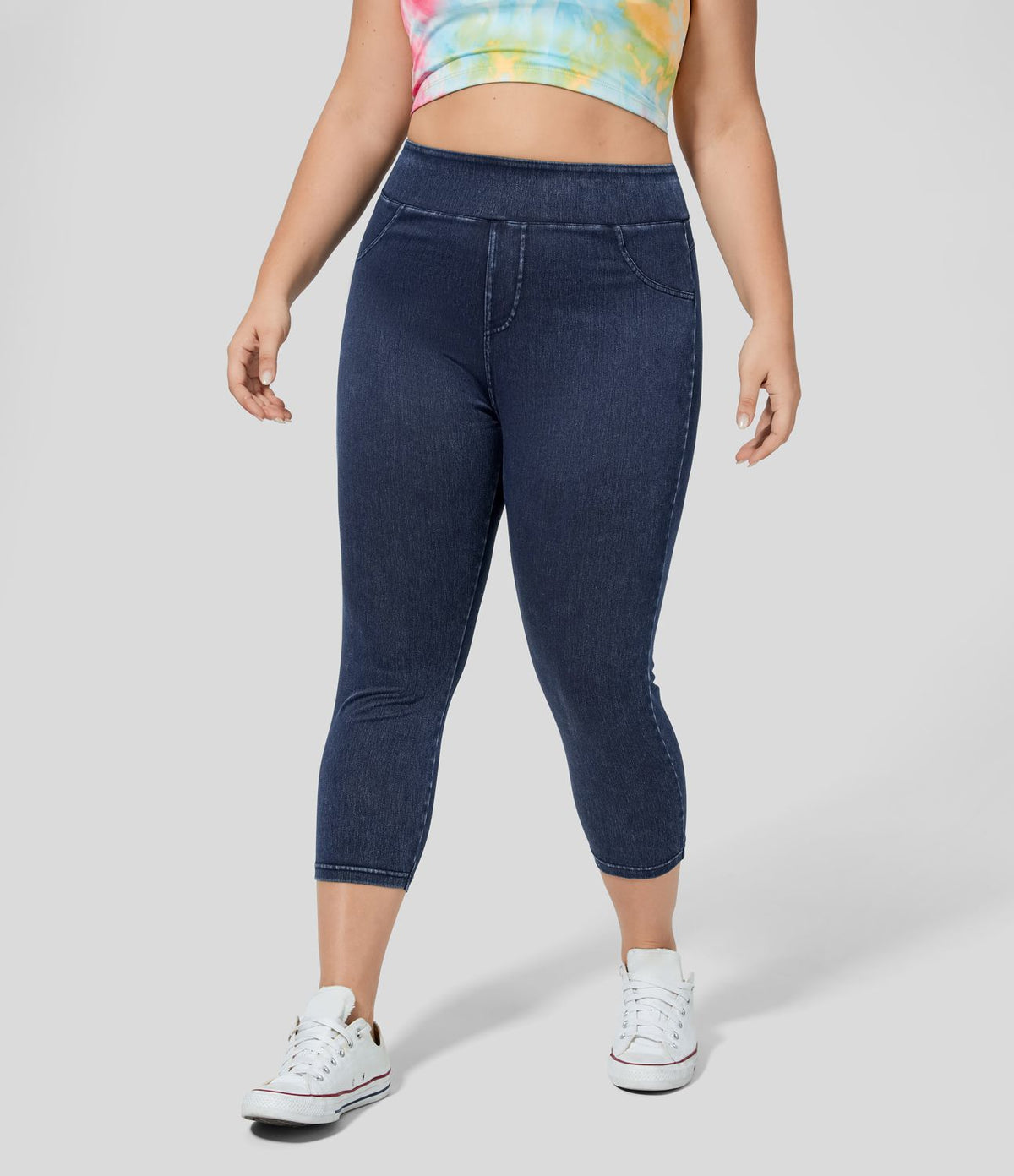 Halara Flex™ Leggings décontractés taille haute en tricot extensible avec poche latérale arrière et grande taille