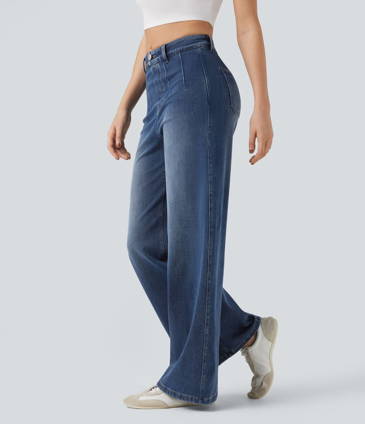 Halara Flex™ Jean large décontracté taille haute gainant avec poches
