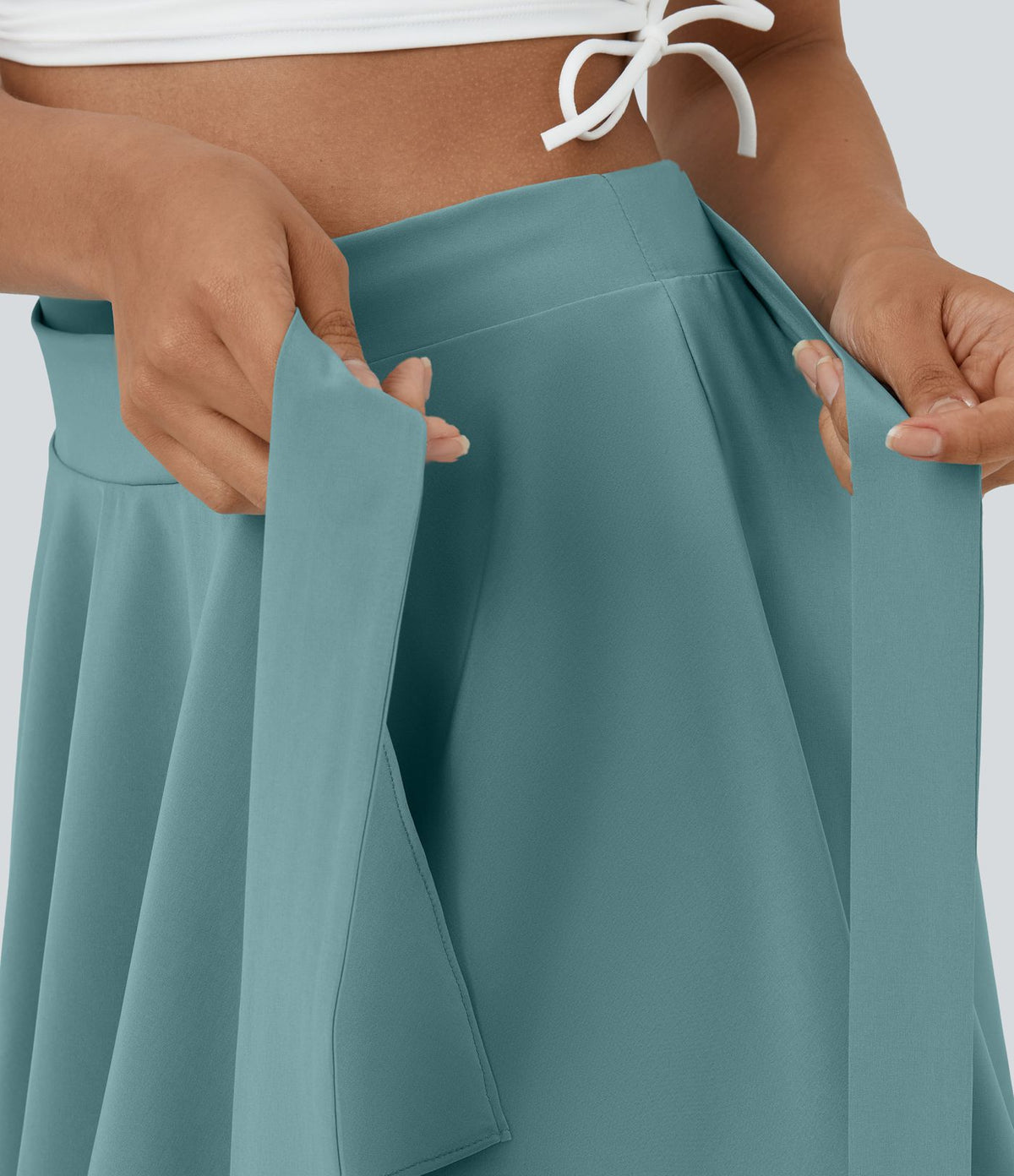 Breezeful™ Jupe Évasée Casual Taille Haute 2 en 1 Poche Latérale Séchage Rapide