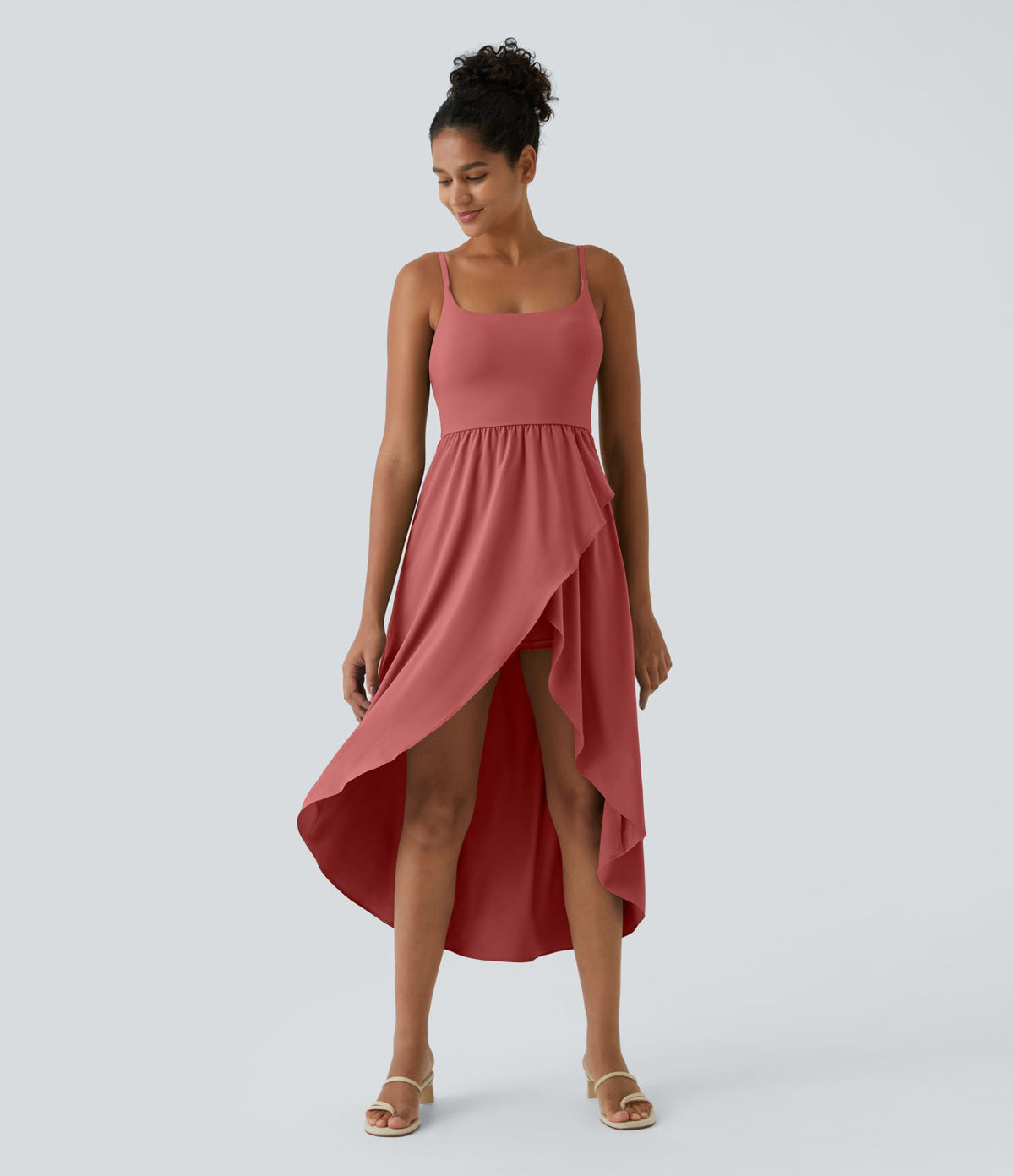 Breezeful™ Robe Casual 2 Pièces Dos Nu Haut Bas Poche Latérale Fluide Séchage Rapide