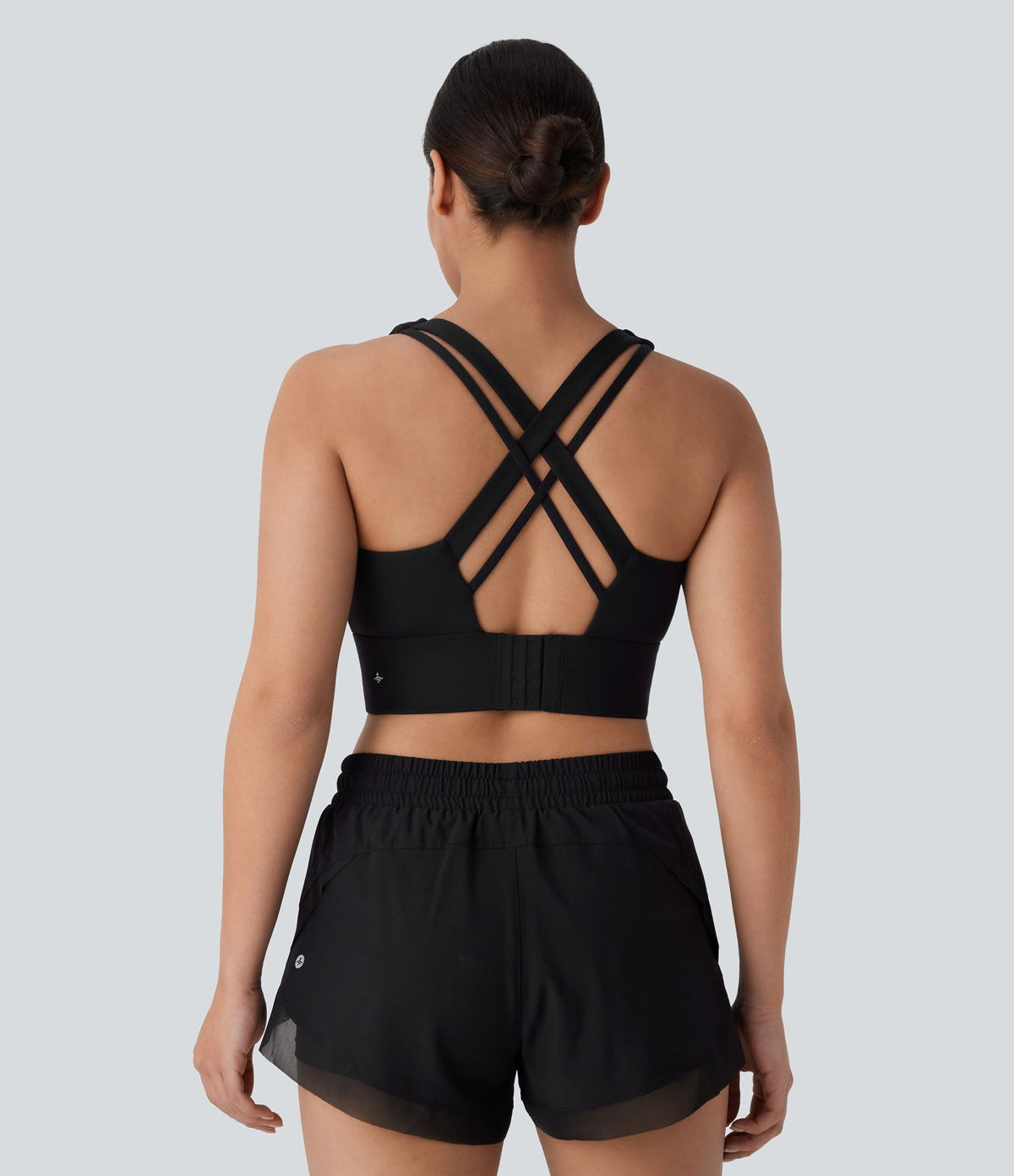 Brassière de sport course col U maintien moyen crochet ajustable E-G