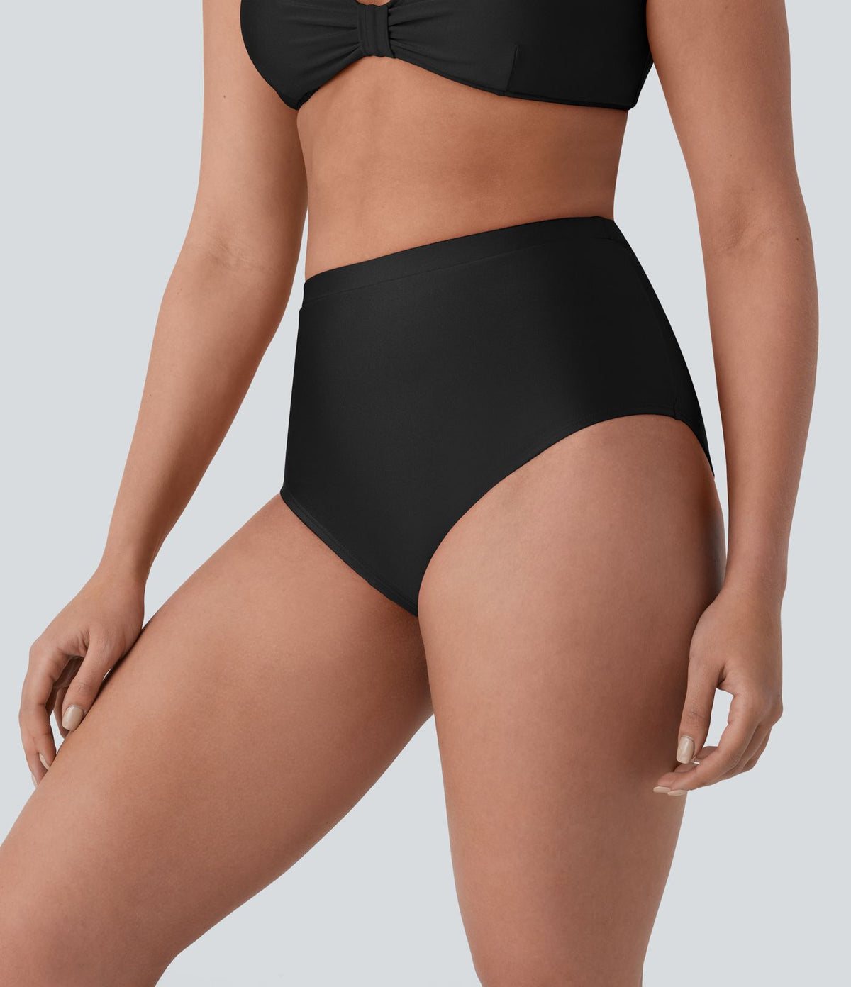 Bas de maillot de bain bikini taille haute gainant avec brillance