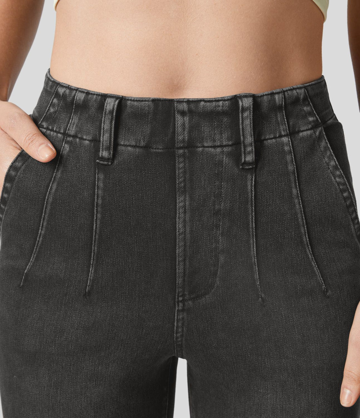 Halara Flex™ Legging Capri Casual Taille Midi Avec Poche Latérale En Tricot Extensible