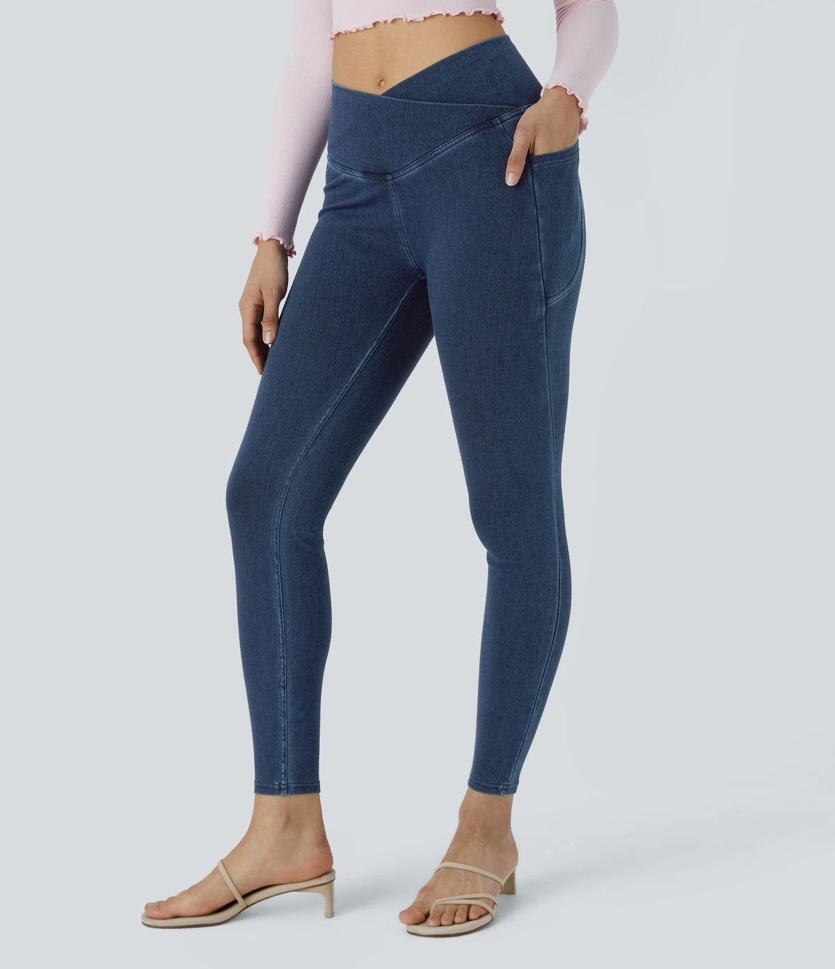 Halara Flex™ Jegging Travail Tricoté Extensible Lavé Poche Latérale Croisée