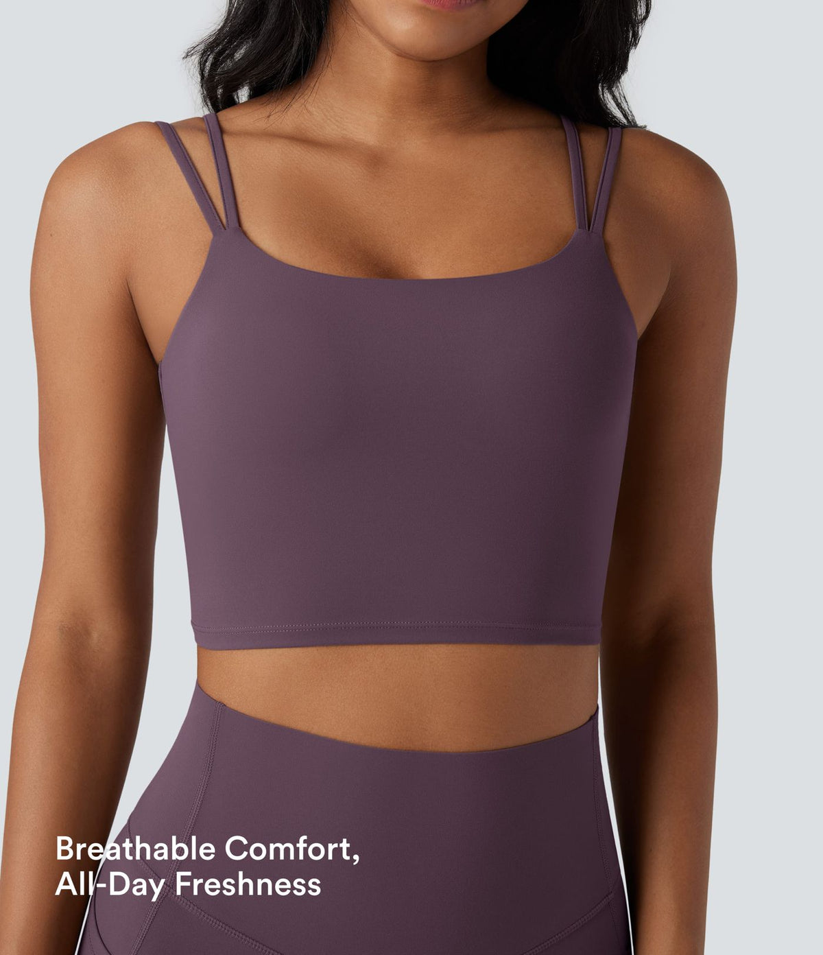 Débardeur yoga court Halara UltraSculpt™ double bretelles torsadé dos nu