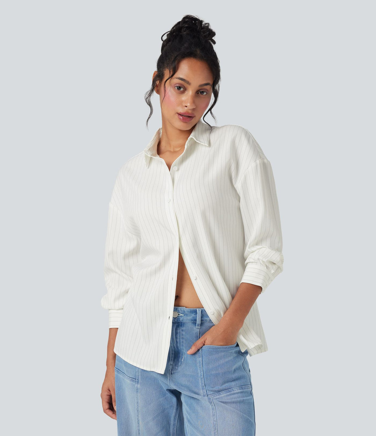 Chemise de travail rayée manches longues