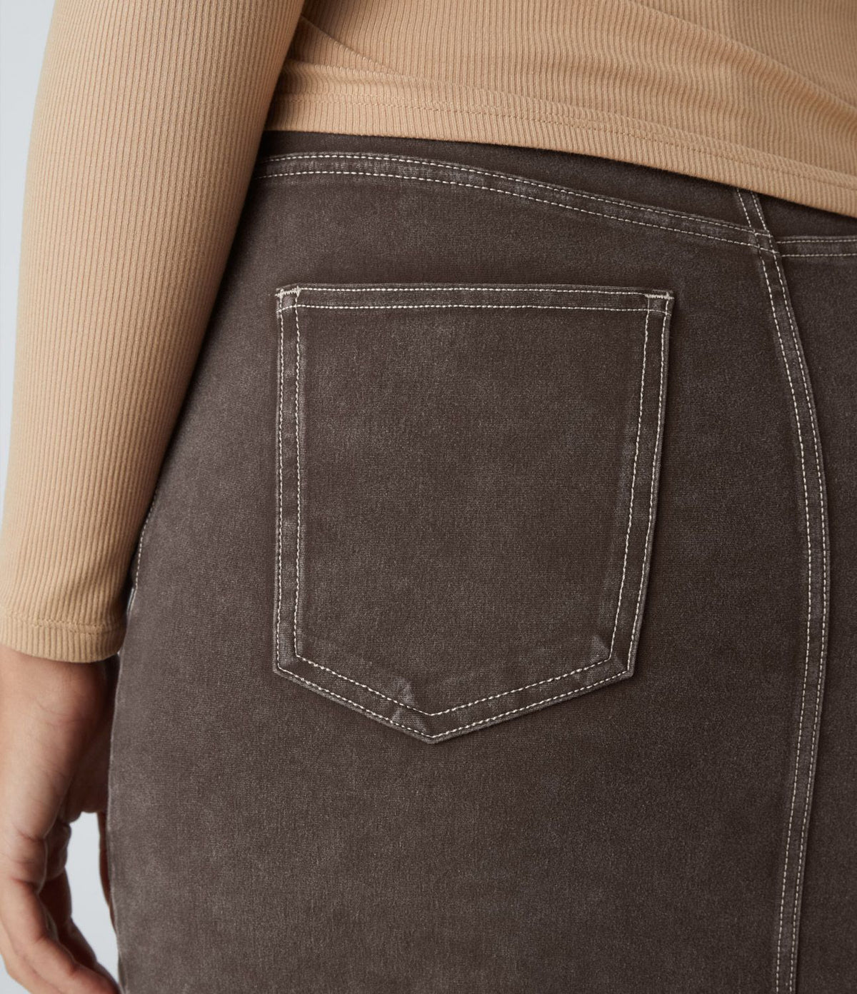 Halara Flex™ Jupe Mi-longue Casual En Denim Extensible Coloré A Poches Multiples Taille Haute