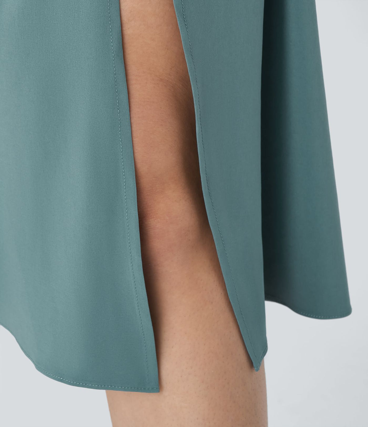 Breezeful™ Jupe de Vacances Midi Fluide à Taille Haute Plissée Fendue et à Séchage Rapide