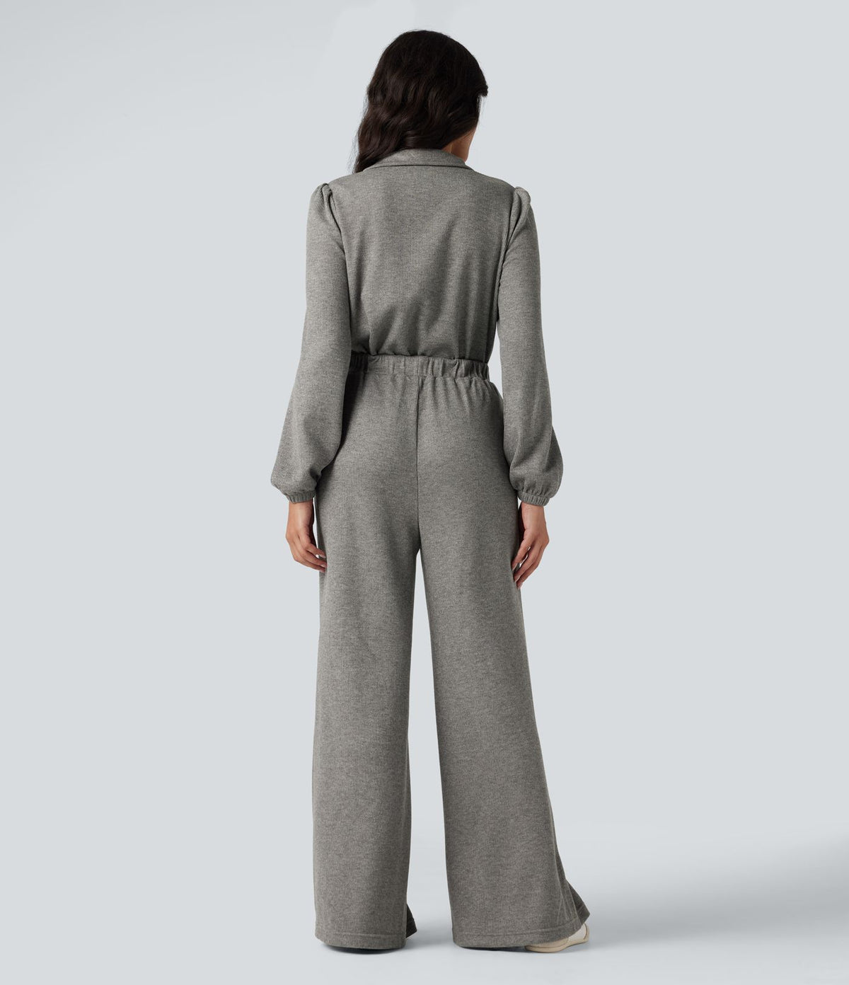 Combinaison jambes larges demi-zip manches longues avec poches - Édition Easy Peasy