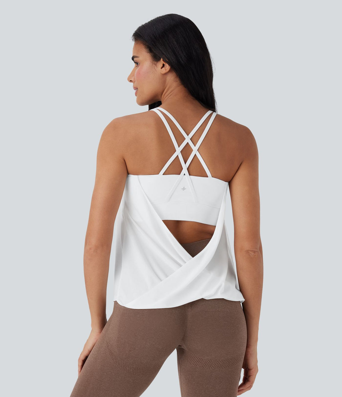 Débardeur de yoga plissé à double bretelles séchage rapide E-G