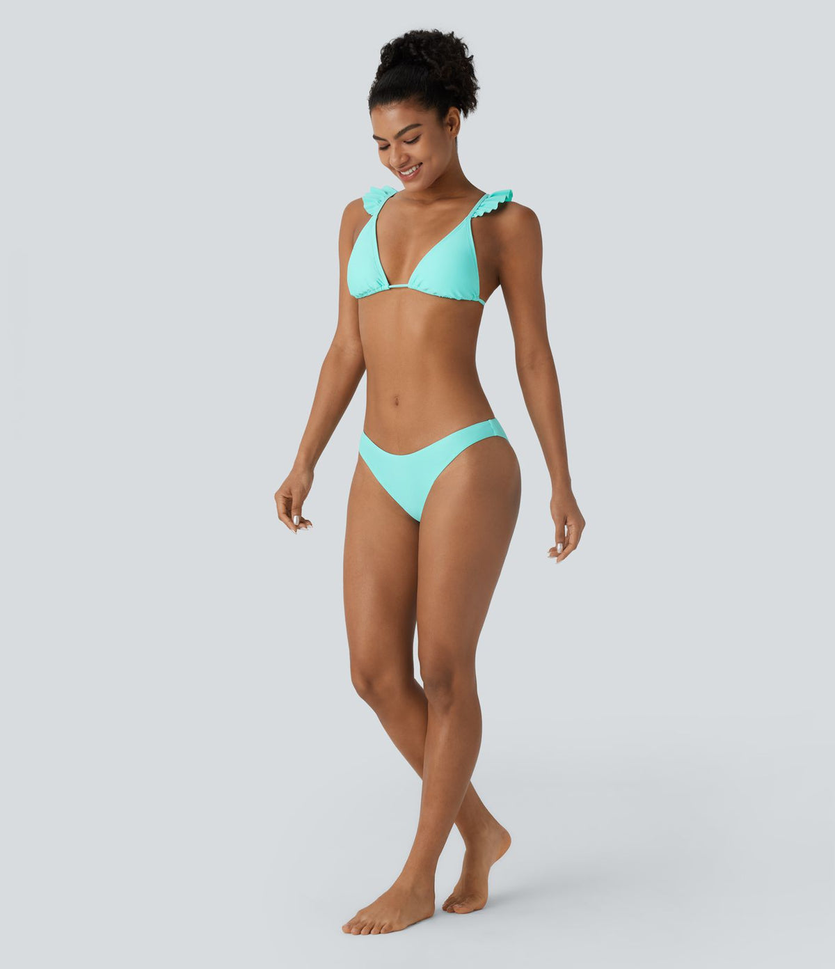 Bas de maillot de bain bikini uni taille basse