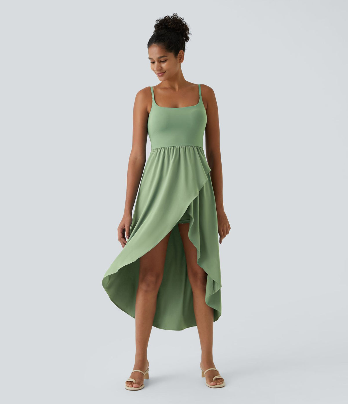 Breezeful™ Robe Casual 2 Pièces Dos Nu Haut Bas Poche Latérale Fluide Séchage Rapide