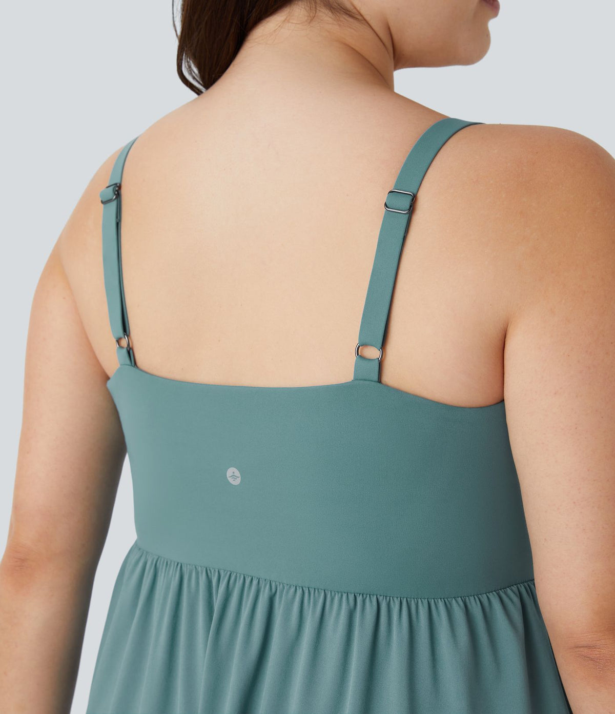 Breezeful ™ Dos Nu Asymétrique Ourlet Croisé 2 Pièces Poche Latérale Fluide Midi Séchage Rapide Casual Robe Grande Taille